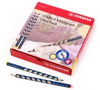 STABILO - Lápiz ergonómico de grafito EASYgraph - PAck escolar con 48 unidades - 8 para zurdos y 40 para diestros - Color de cuerpo Petrol - Mina HB