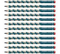 STABILO Lápiz ergonómico triangular EASYgraph - Caja con 12 unidades - Color petróleo para diestros