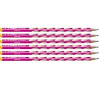STABILO - Lápiz triangular delgado para zurdos - EASYgraph S en rosa - Pack de 6 - Mina HB