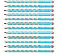 STABILO Lápiz de grafito EASYgraph START ergonómico para diestros azul madera 12 unidades