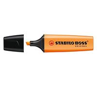 STABILO Lot de 4 Surligneurs "BOSS ORIGINAL" Rechargeable Pte Biseautée 2 - 5 mm Orange