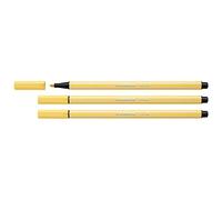 STABILO Lote de 3 bolígrafos de fieltro Pen 68, color amarillo claro