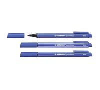 STABILO - Lote de 3 bolígrafos de fieltro (punta media, 0,8 mm), color azul