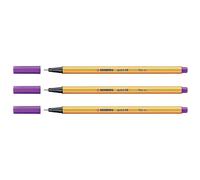 Stabilo - Lote de 3 bolígrafos-rotulador de punta fina 88, 0,4 mm, color lila