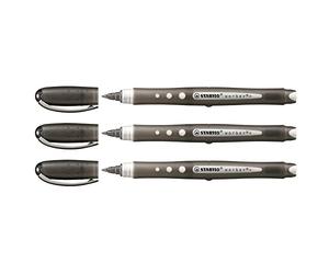 Stabilo - Lote de 3 bolígrafos tinta de Bionic Worker Colorfull negro trazo de 0,5 mm
