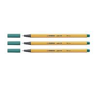 Stabilo - Lote de 3 rotuladores de Point 88 Trazo: 0,4 mm Turquesa