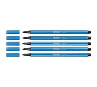 Stabilo - Lote de 5 rotuladores de dibujo Pen 68 PTE ojival mediana 1 mm azul oscuro