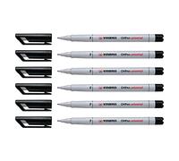 Stabilo - Lote de 6 rotuladores OHPen Universal no permanentes F, 0,7 mm, color negro