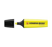STABILO - Lote de 6 rotuladores (recargable, punta biselada, 2 - 5 mm), color amarillo
