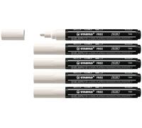 STABILO Marcador acrílico FREE Acrylic ARTY T300 - Punta redonda 2-3 mm - Caja con 5 unidades Blanco