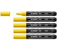 STABILO - marcador acrílico - FREE Acrylic T300 | ancho de línea 2-3 mm, pack de 5, amarillo