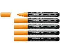 STABILO - marcador acrílico - FREE Acrylic T300 | ancho de línea 2-3 mm, pack de 5, naranja