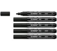 STABILO - Marcador acrílico - FREE Acrylic - T300 Punta redonda 2-3mm - Pack de 5 - negro
