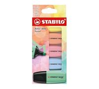 STABILO Marcador BOSS MINI Pastel – Estuche de cartón con 5 colores