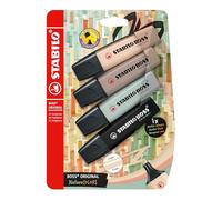 STABILO Marcador BOSS ORIGINAL NatureCOLORS - Pack con 4 colores (beige, gris cálido, verde tierra, negro)