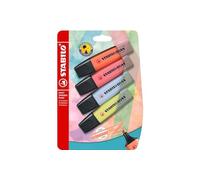 STABILO - marcador - BOSS ORIGINAL Pastel | blíster de 4, coral meloso, rosa cerezo en flor, azul celeste, chispa de lima