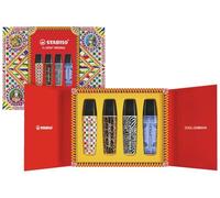 STABILO Marcador BOSS ORIGINAL x DOLCE&GABBANA - Estuche premium con 4 colores - Edición Limitada