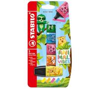 STABILO - Marcador fluoescente - BOSS MINI Animal Vibes - Estuche con 5 unidades en 5 colores