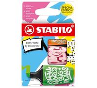 STABILO - Marcador fluorescente - BOSS MINI by Snooze One - Estuche de 3 - naranja, rosa, verde
