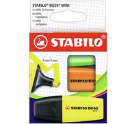 Stabilo - marcador fluorescente - boss mini - estuche de 3 - amarillo,