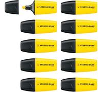 STABILO BOSS Mini Marcador fluorescente - Caja con 10 unidades - Color amarillo