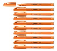 STABILO Marcador fluorescente de bolsillo Flash - Caja con 10 unidades - Naranja