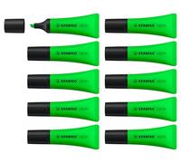 STABILO Marcador fluorescente NEON - Cuerpo semiblando - Caja con 10 unidades - Color verde