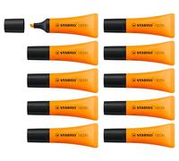 STABILO Marcador fluorescente NEON - Cuerpo semiblando - Caja con 10 unidades - Color naranja