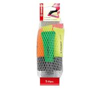 STABILO - marcador fluorescente - NEON | pack de 5, verde, naranja, rosa, 2 x amarillo