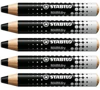 STABILO Marcador para pizarra blanca y pizarra de papel MARKdry - Caja con 5 unidades - Color negro