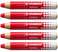STABILO - marcador para pizarra blanca y rotafolio - MARKdry | pack de 5- rojo