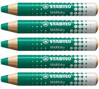 STABILO Marcador para pizarra blanca y pizarra de papel MARKdry - Caja con 5 unidades - Color verde
