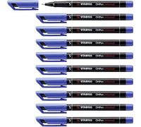 STABILO Marcador permanente OHPen - Caja con 10 unidades - Color azul - Punta superfina