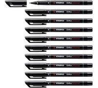 STABILO Marcador permanente OHPen - Caja con 10 unidades color negro - Punta fina