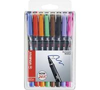 STABILO Marcador permanente OHPen - Estuche con 8 colores - Punta media