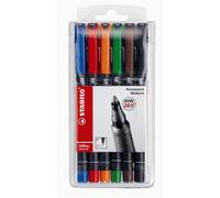 Stabilo, Marcador permanente STABILO OHPen - Estuche con 6 colores - Punta media