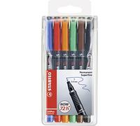 Stabilo, Marcador permanente STABILO OHPen - Estuche con 6 colores - Punta superfina