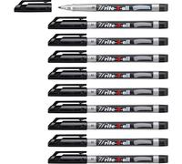 STABILO Marcador permanente Write-4-all - Caja con 10 unidades - Punta media - Color negro