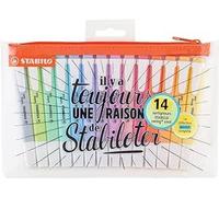 Marcador STABILO swing cool - Estuche con cremallera con 14 colores pastel