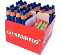 STABILO MARKdry Markdry - Lápiz rotulador Maxi schoolpack cartón x 30 rotuladores borrables pizarra y pizarra blanca Markdry azul + 2 sacapuntas