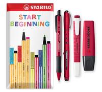STABILO NatureCOLORS - Juego de bolígrafos de flores silvestres | BOSS ORIGINAL & Swing Cool - Subrayador y bolígrafo de punta redonda + bolígrafo con tinta azul | Juego de regalo de 4 | Papelería