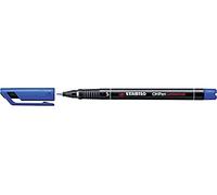 STABILO® OHhen - Bolígrafo universal S, permanente redondo, 0,4 mm, color negro, color de la escritura: azul (10 unidades), recibirás 1 paquete de 10 unidades