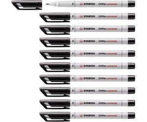 Stabilo OHP - Bolígrafo con tinta soluble (punta fina, 0.7 mm, tinta color negro