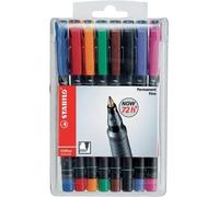 STABILO Marcador permanente OHPen – Estuche con 8 colores, punta media