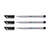 Stabilo OHPen Marcador Universal No Permanente - Línea fina (F) Ancho 0,7 mm - 4 colores (negro-azul-verde-rojo)