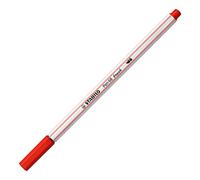 STABILO Pen 68 Brush Premium - Bolígrafo de fieltro con punta de pincel para ancho de línea variable, solo bolígrafo, color rojo carmesí