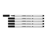 Stabilo Pen 68 - Lote de 5 rotuladores de punta pincel (punta de pincel), color negro