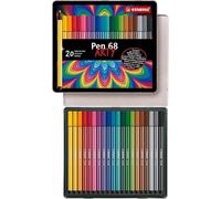 STABILO Rotulador premium Pen 68 – Caja de metal con 20 colores