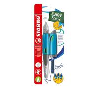 Pluma estilográfica ergonómica STABILO EASYbirdy - Blíster con 1 unidad + 1 recambio - Para diestros - Color azul y verde