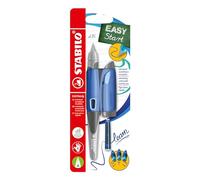 STABILO - pluma escolar ergonómica para diestros - EASYbirdy Pastel | plumín principiante A, azul/azul claro, in artucho, herramienta de ajuste, borrable azul